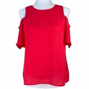 Express Red Cold Shoulder Top Size SP